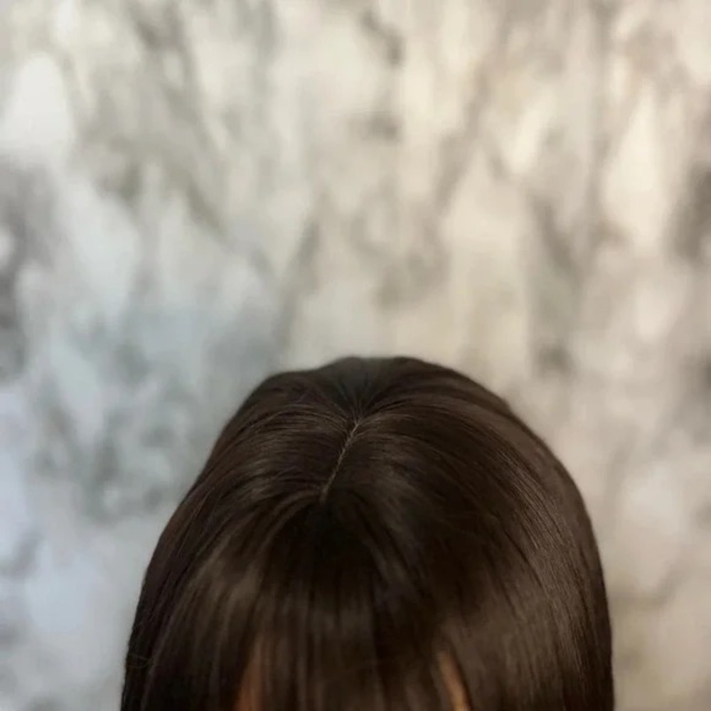 Dark Chocolate Brown Short Wig With Bangs - Picture 3 of 5